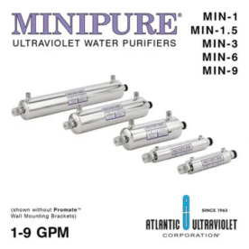 MiniPure UV water purifier 1-9 GPM