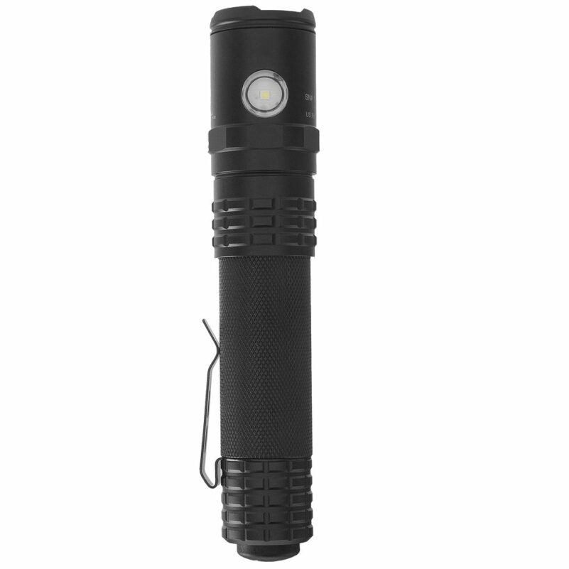 USB Dual-Light Tactical Flashlight - Black