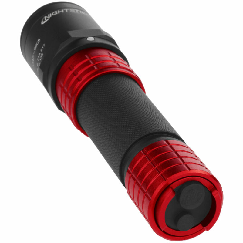 USB Dual-Light Rechargeable Flashlight w/Holster - Red - Image 4