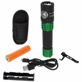 108. USB DUAL-LIGHT RECHARGEABLE FLASHLIGHT WHOLSTER - GREEN USB-578XL (2)