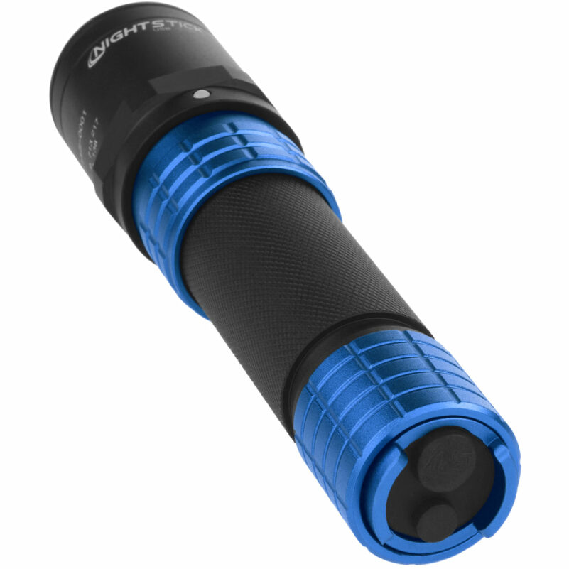 USB Dual-Light Rechargeable Flashlight w/Holster - Blue - Image 4