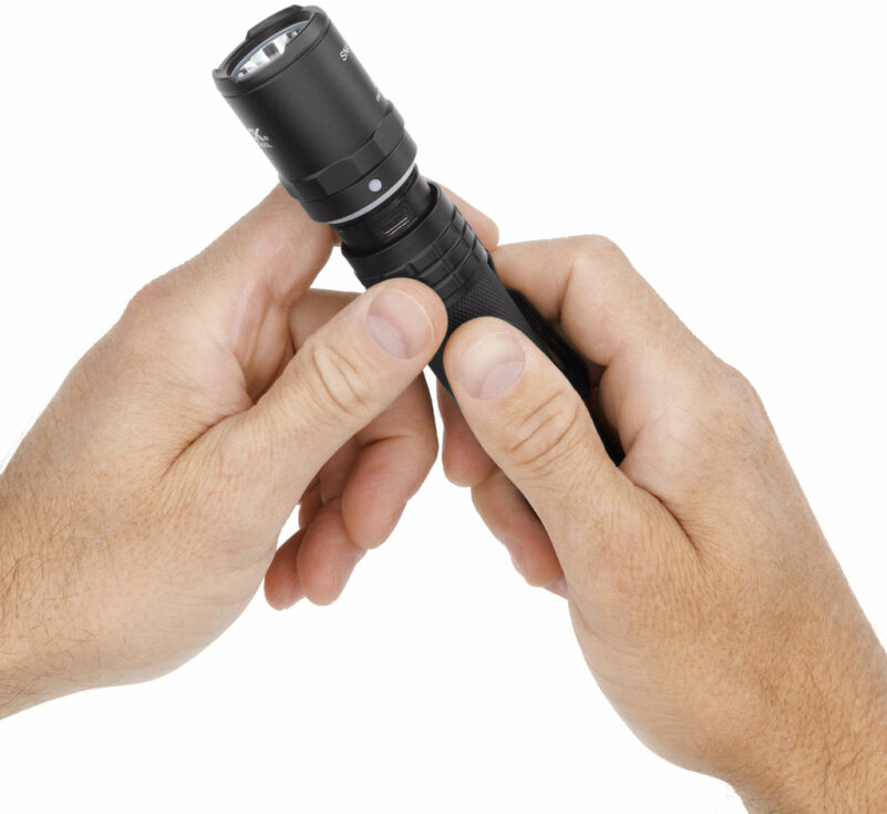 USB Tactical Flashlight - Black - Image 4