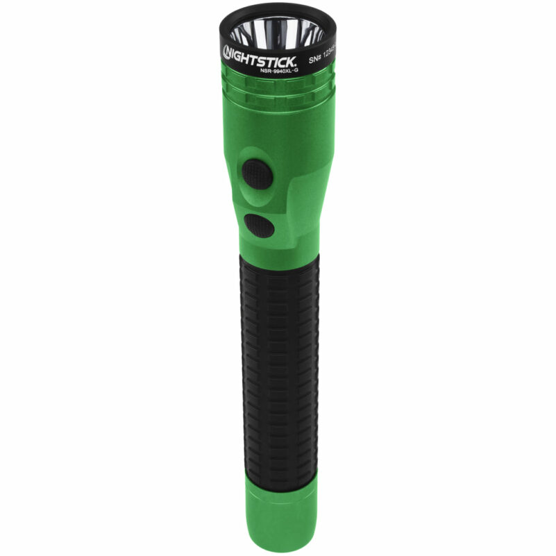 185. METAL DUAL LIGHT RECHARGEABLE FLASHLIGHT WMAGNET GREEN NSR 9940XL 4