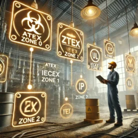 Certification standards and safety guidelines for hazardous areas