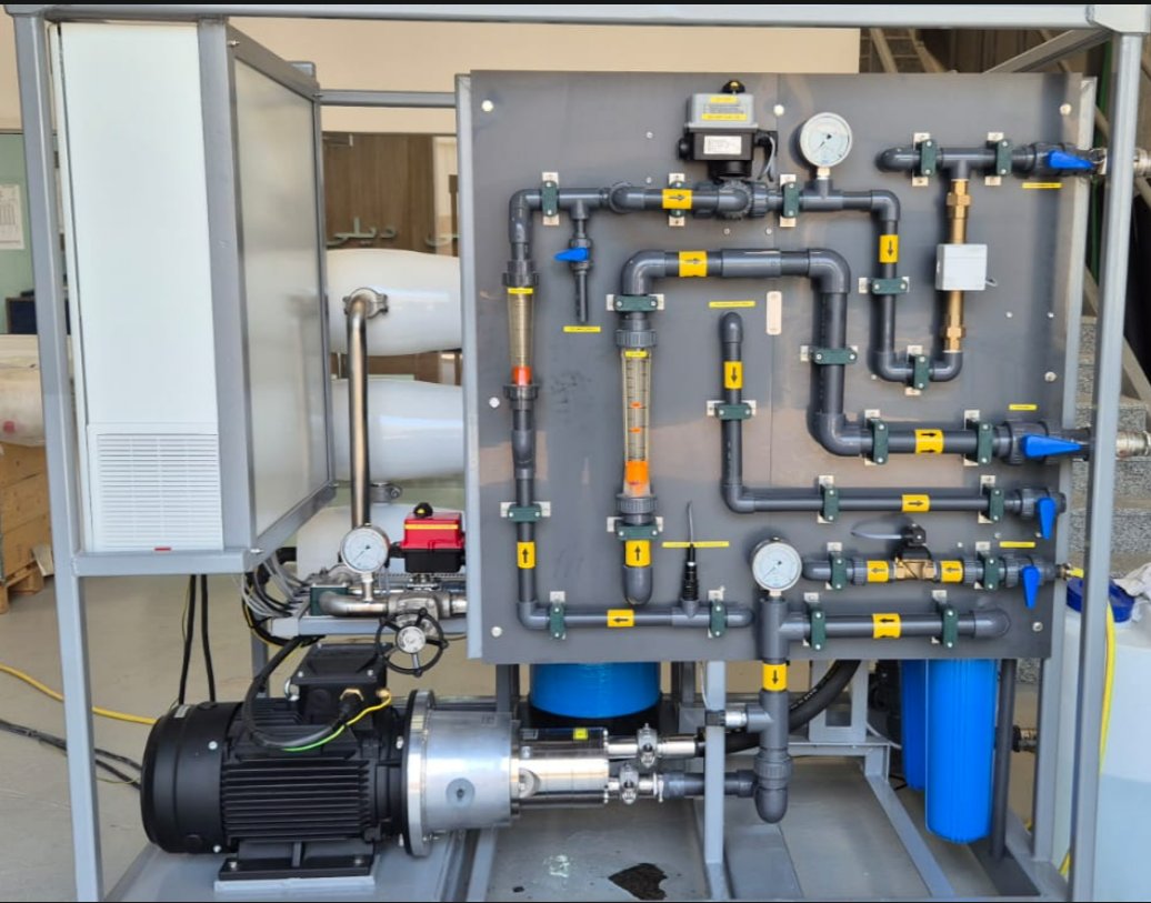 SWRO45 skid with high-pressure pump and pressure vessels