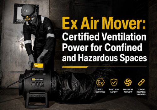 Ex air mover ventilation fan for confined and hazardous spaces